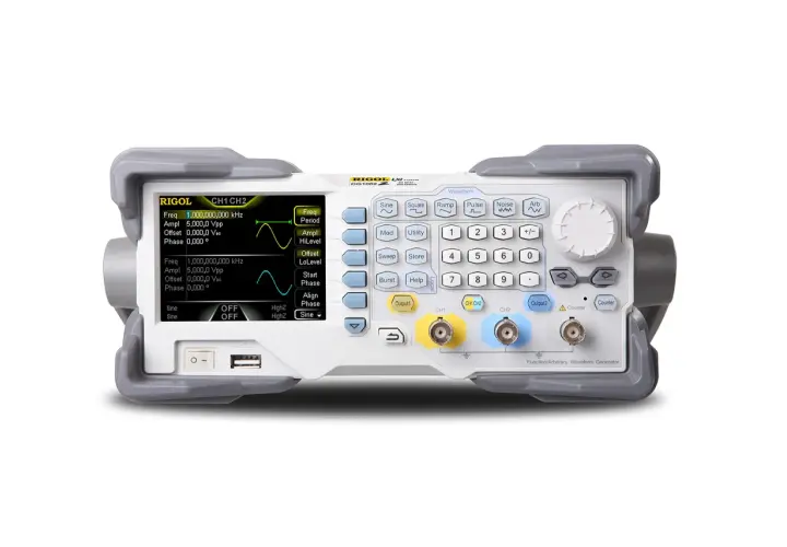Der RIGOL DG1022Z ist ein Funktionsgenerator mit zwei Kanälen, der präzise Wellenformen für Tests und Messungen erzeugt.