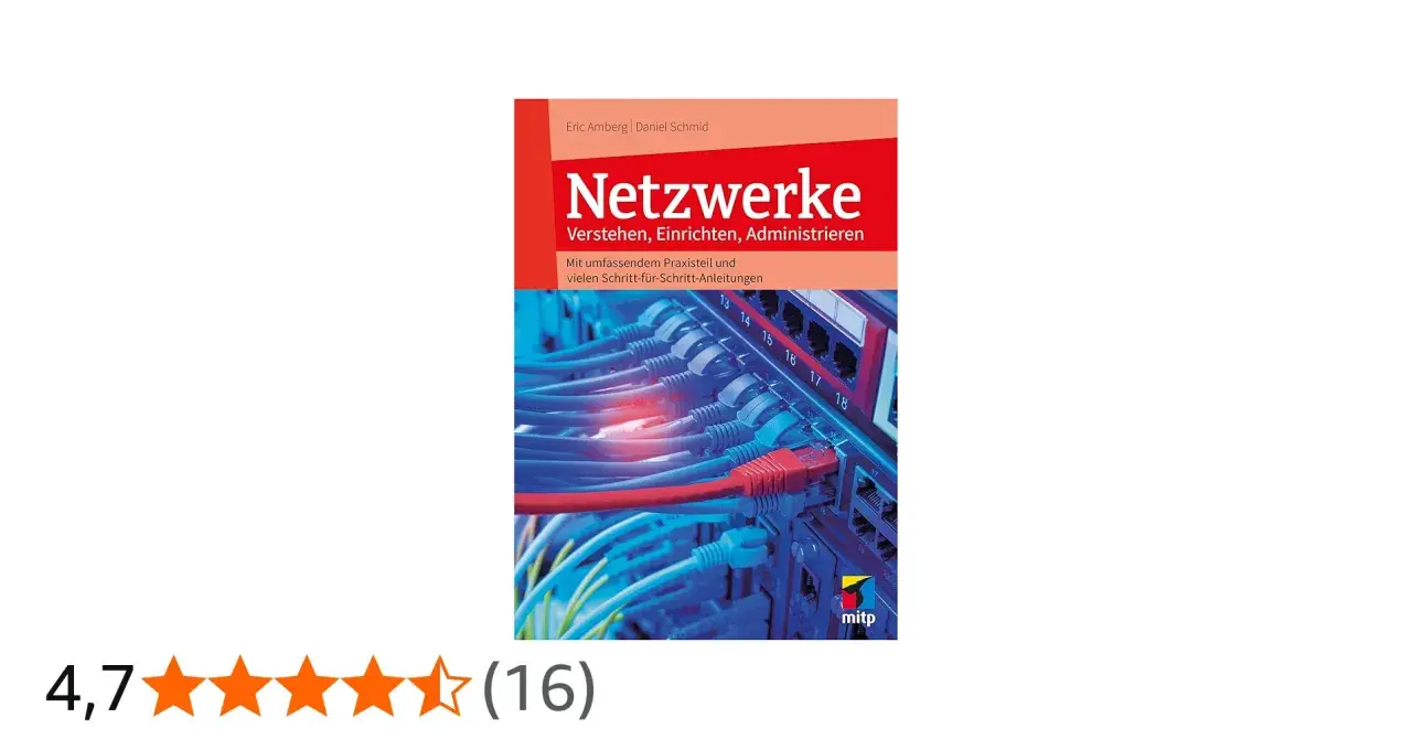 Buchcover "Netzwerke" zeigt viele Netzwerkkabel, die in einen Switch gesteckt sind. Es erklärt verschiedene communication channels.